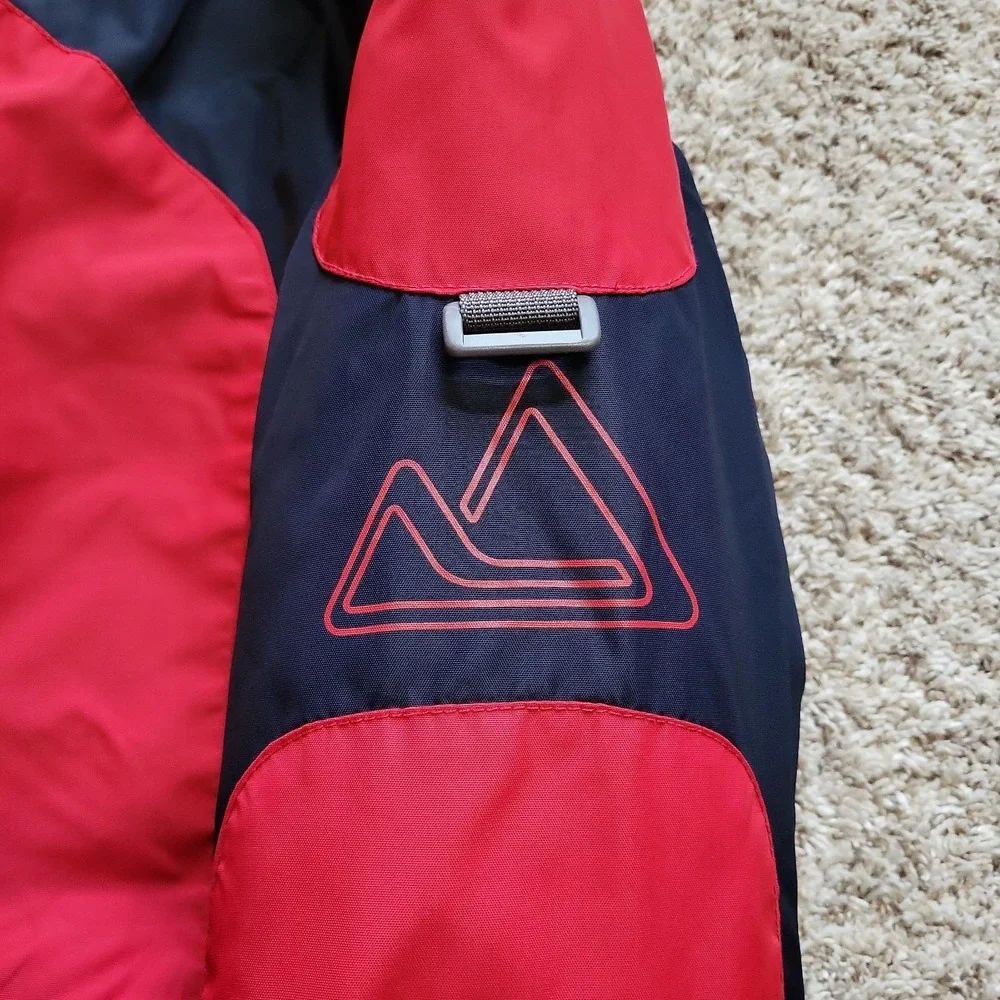 VINTAGE Hollister Ski Style Jacket Mens L Red Navy Fleece‎ Lined Full Zip Y2K